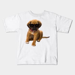 Sad Puppy With Sunglasses Kids T-Shirt